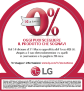 CON LG L’ELETTRODOMESTICO DEI SOGNI È A TASSO ZERO